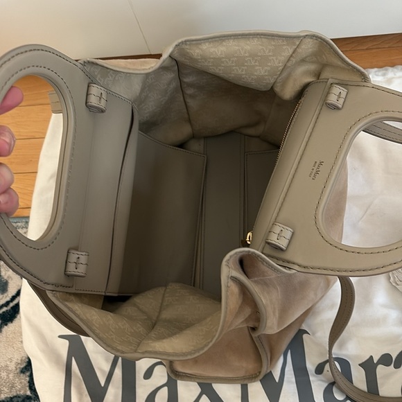 MaxMara Jito Shopper in Taupe Leather and Suede. Max Mara - Picture 5 of 10